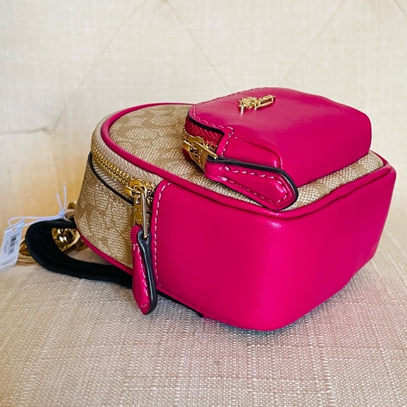 NWT Coach mini court Backpack charm in Signature Canvas - Picture 4 of 8